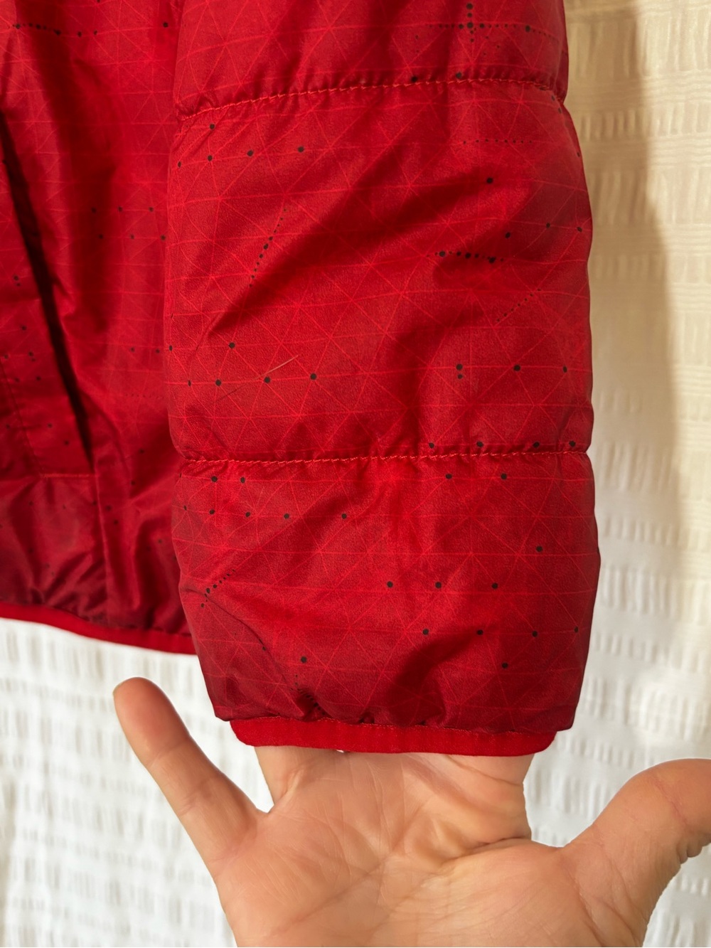 North Face Reversible Jacket Hooded Red on Red Sz Small - Picture 4 of 14